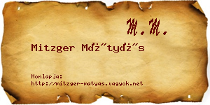 Mitzger Mátyás névjegykártya